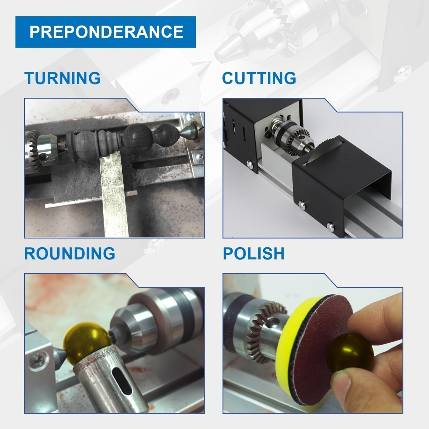 DIY Mini Wood Lathe Machine, 96W CNC Rotary Tool TJR7M3D