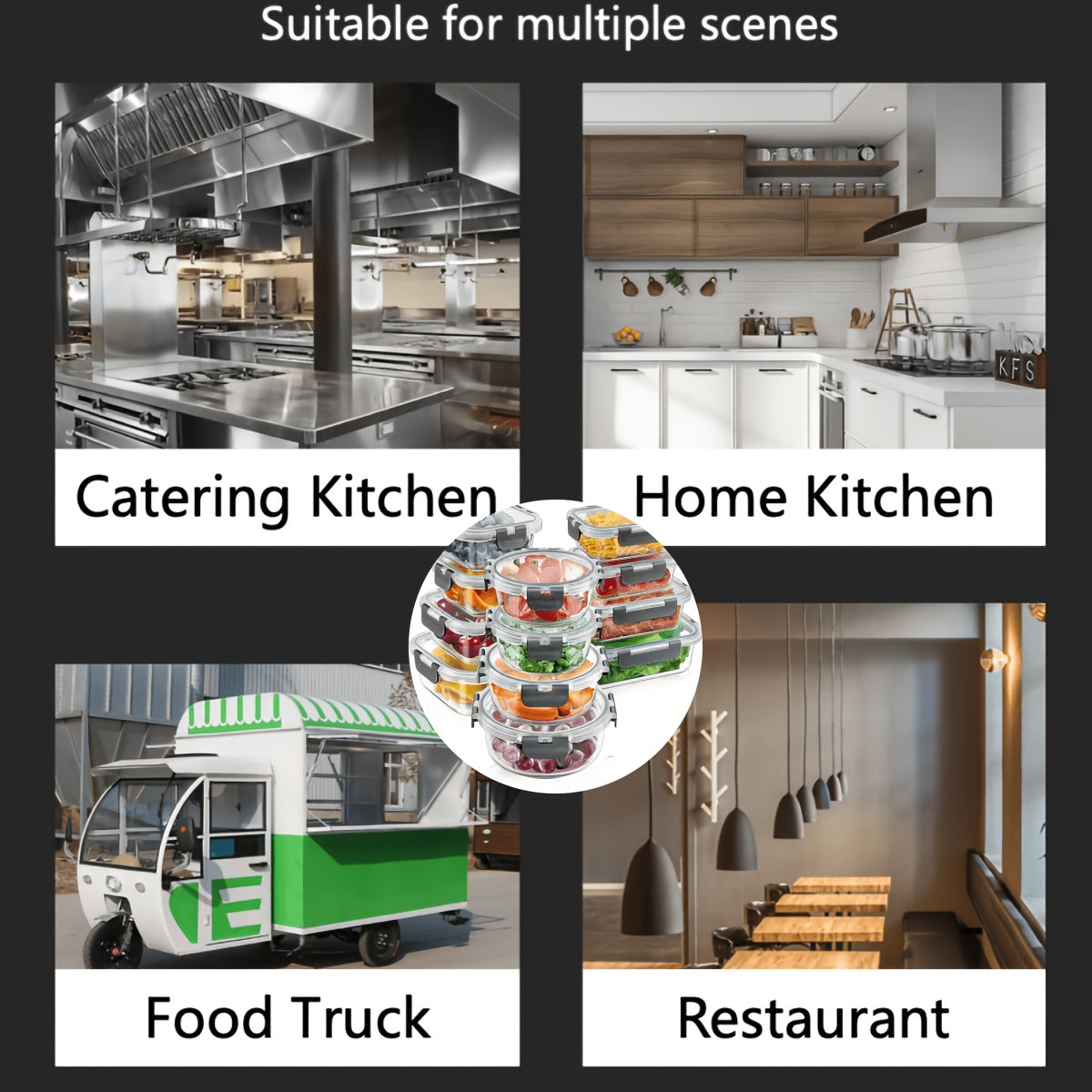 Glass Meal Prep Containers  12pc Set- HMT16GS