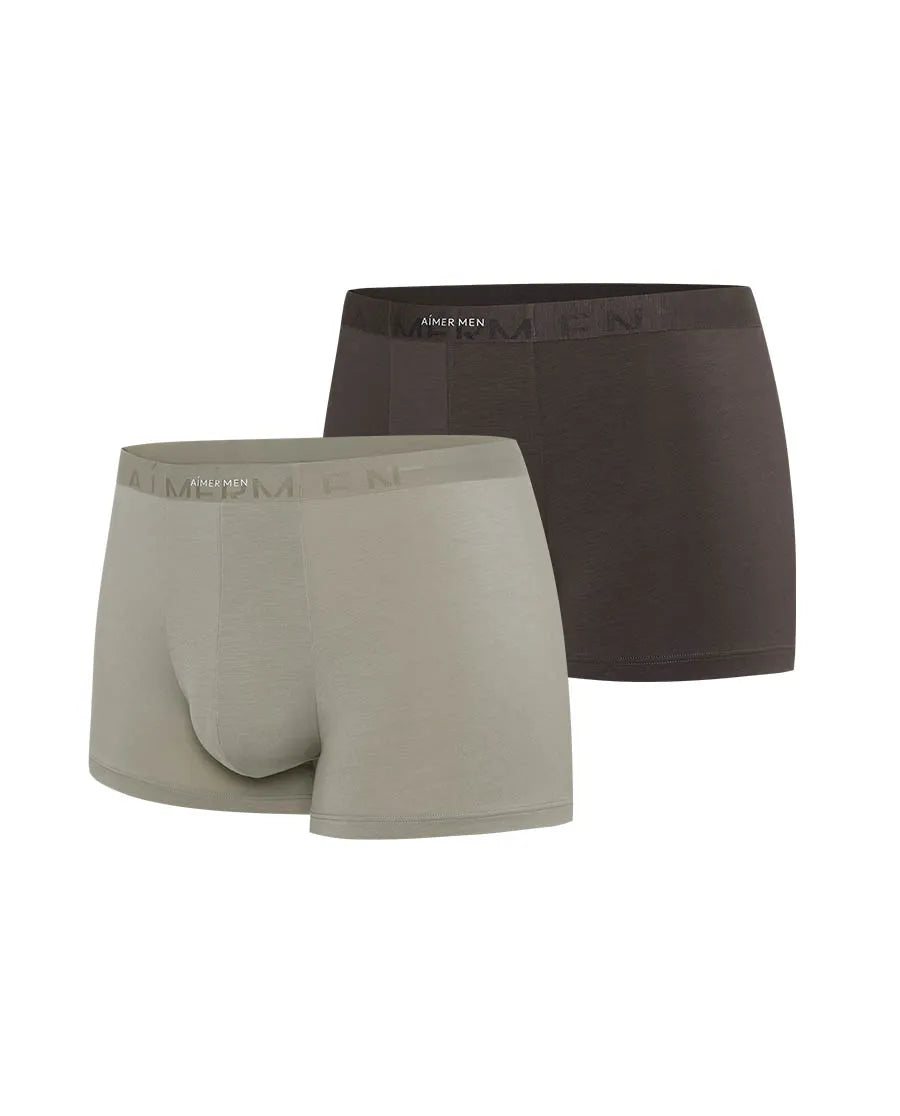 Aimer Men Milk Fiber Collection 2-Pack Logo Trunk
