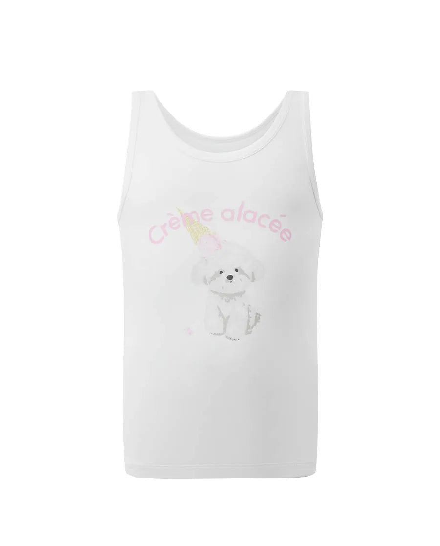 Aimer Kids Sweetheart Bichon Printed Modal Vest
