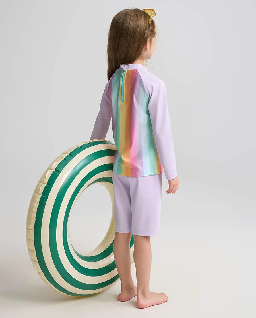 Aimer Kids 3-Pack Long-Sleeved Split Swimsuit Set