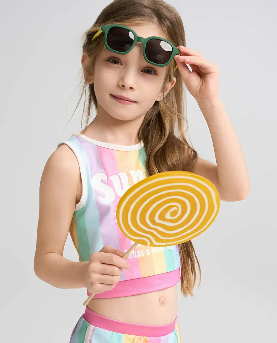 Aimer Kids Colorful 3-Pieces Separate Swimsuit Set