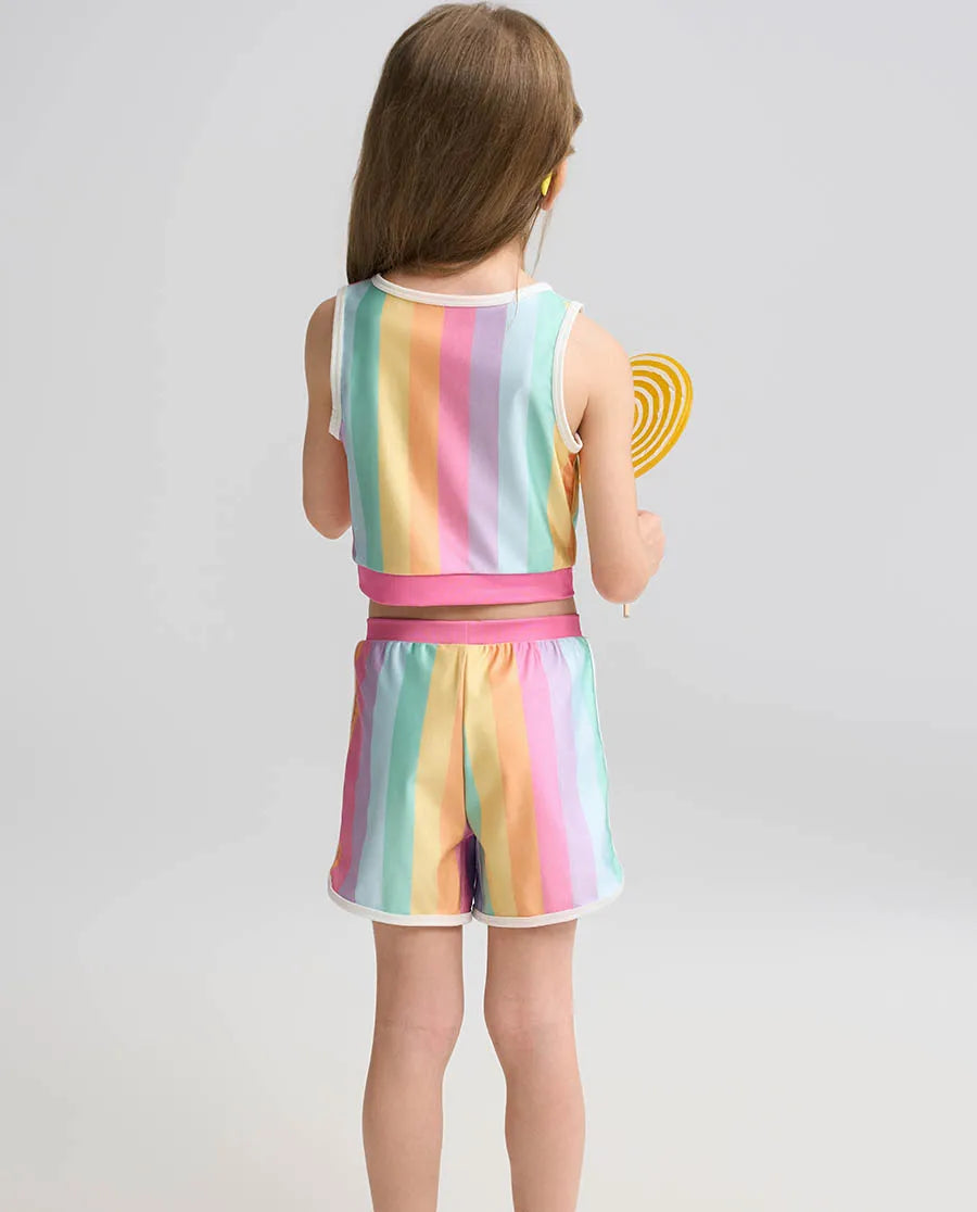 Aimer Kids Colorful 3-Pieces Separate Swimsuit Set