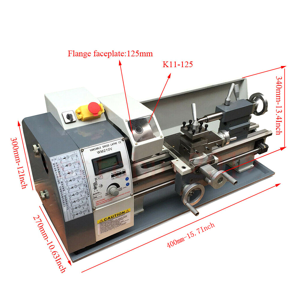 WM210V Inch Precision Metal Bench Lathe 900W