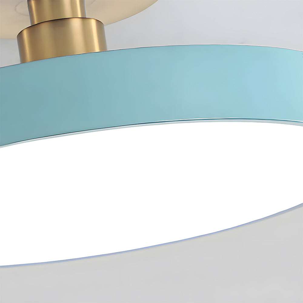 Modern Circular LED Flush Mount Ceiling Light With Iron Frame
