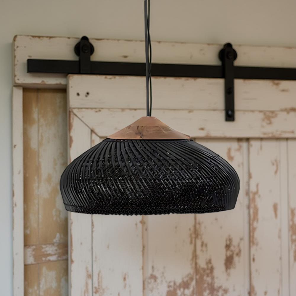 Bohemian Rattan Pendant Lights With Woven Shade