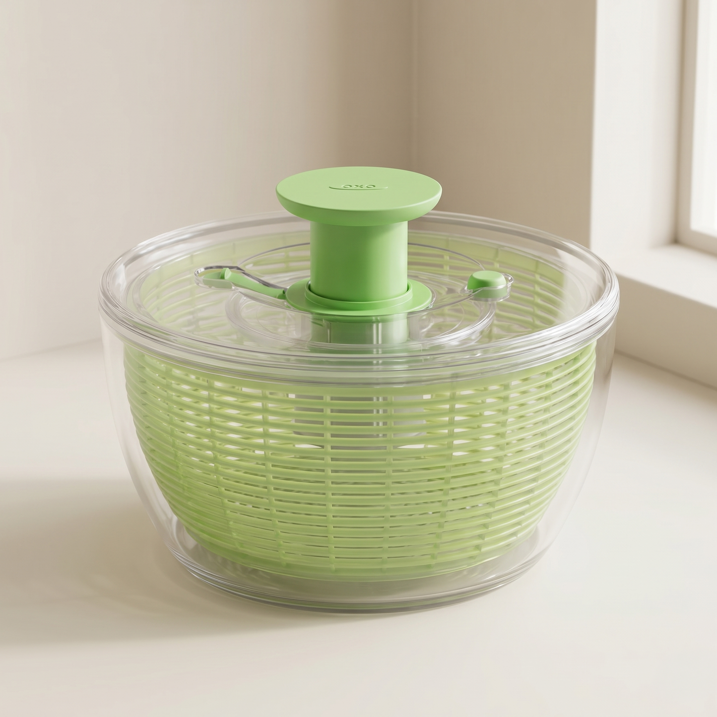 Salad Spinner Manual Pull Handle Large Capacity Dishwasher Safe
