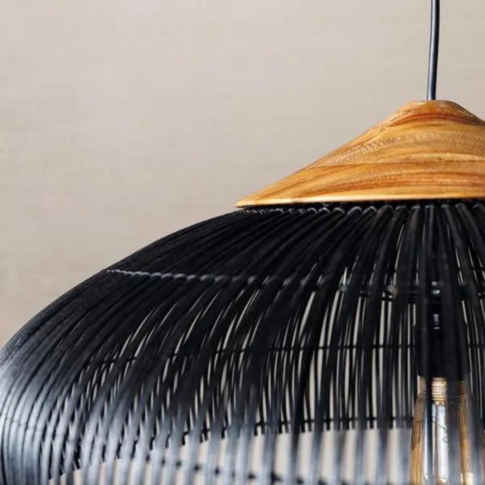 Bohemian Rattan Pendant Lights With Woven Shade