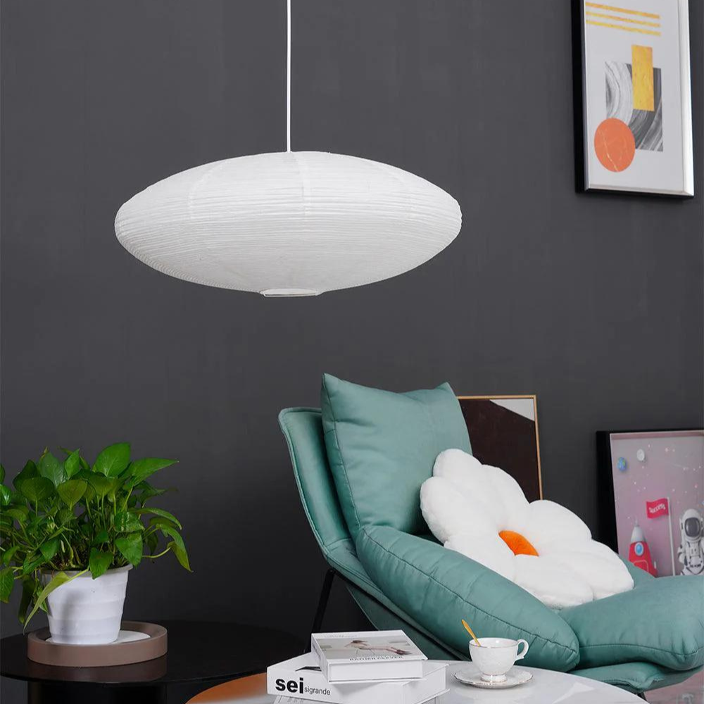 Japandi Paper Pendant Light With Xuan Paper Shade