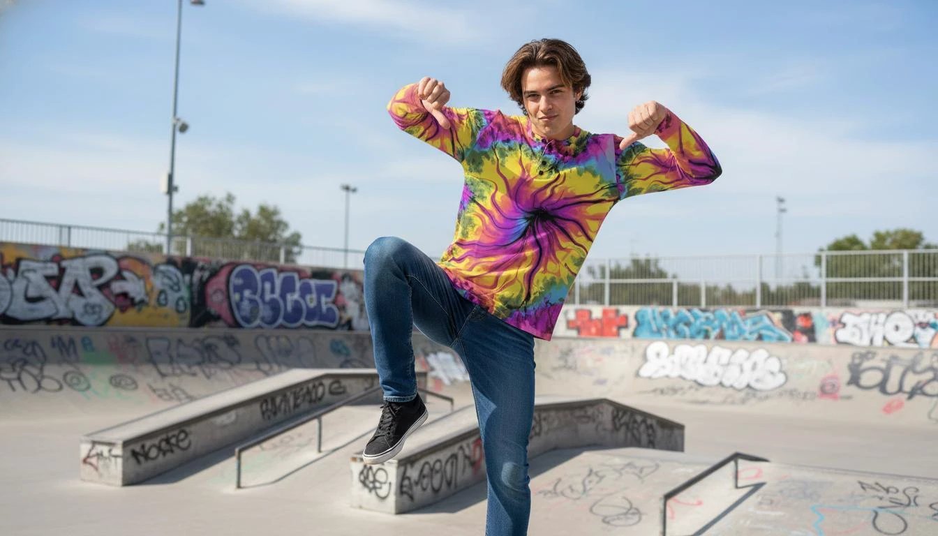 Cyber-Marble Liquid Glitch Long Sleeve Henley — Maximalist AOP Streetwear Top, 280gsm Polyester-Spandex, Glitchcore Digital Marble Print