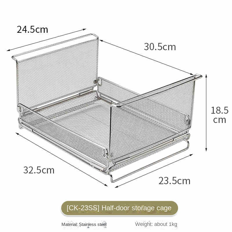 Campingmoon CK-23BK/SS Folding Storage Box Stackable IGT Compatible Tray Storage Basket Tool Storage Grill Table Collapsible Mesh Net