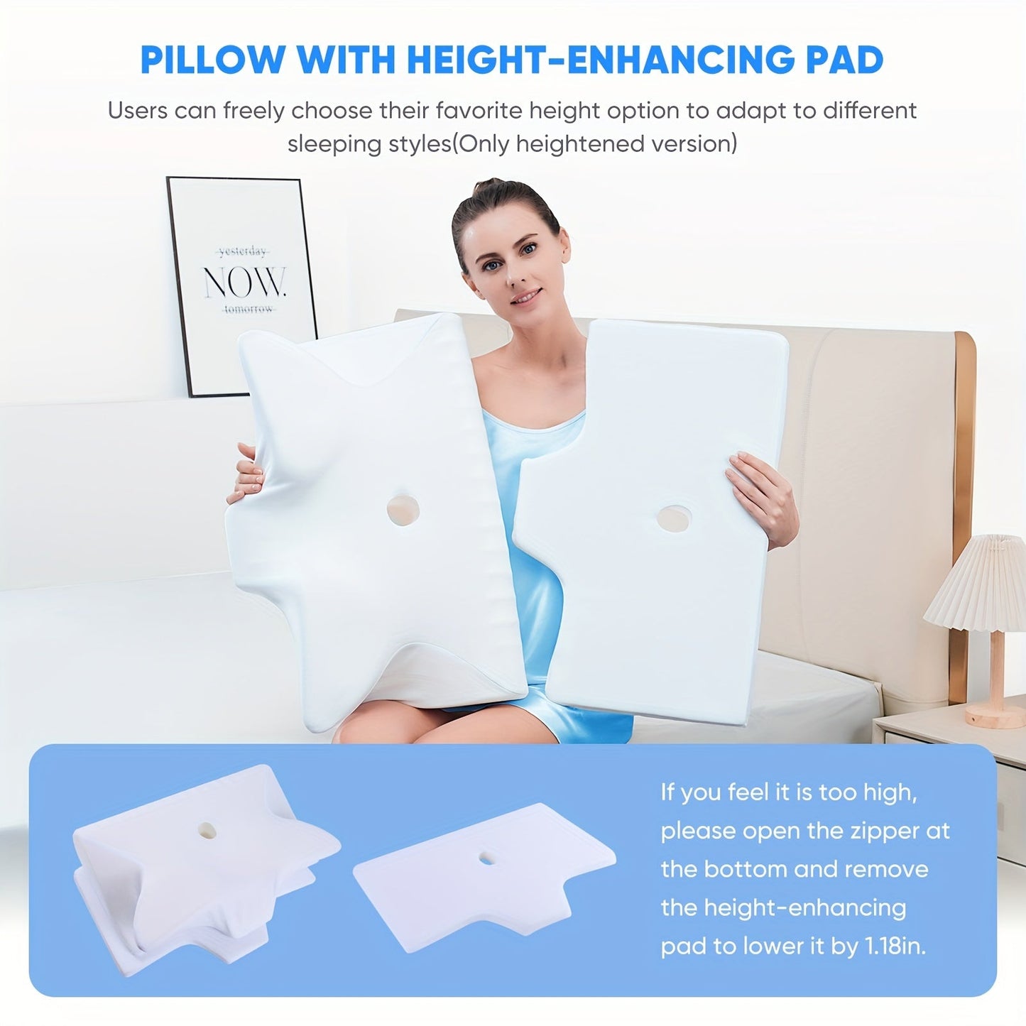 Extra-Large Orthopedic Pillow for Neck and Shoulder Pain TJR6T2B