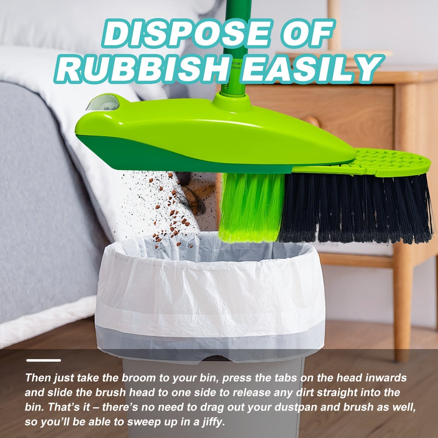 2-in-1 Smart Broom, Battery Powered Rotating Brush TJR8M3F