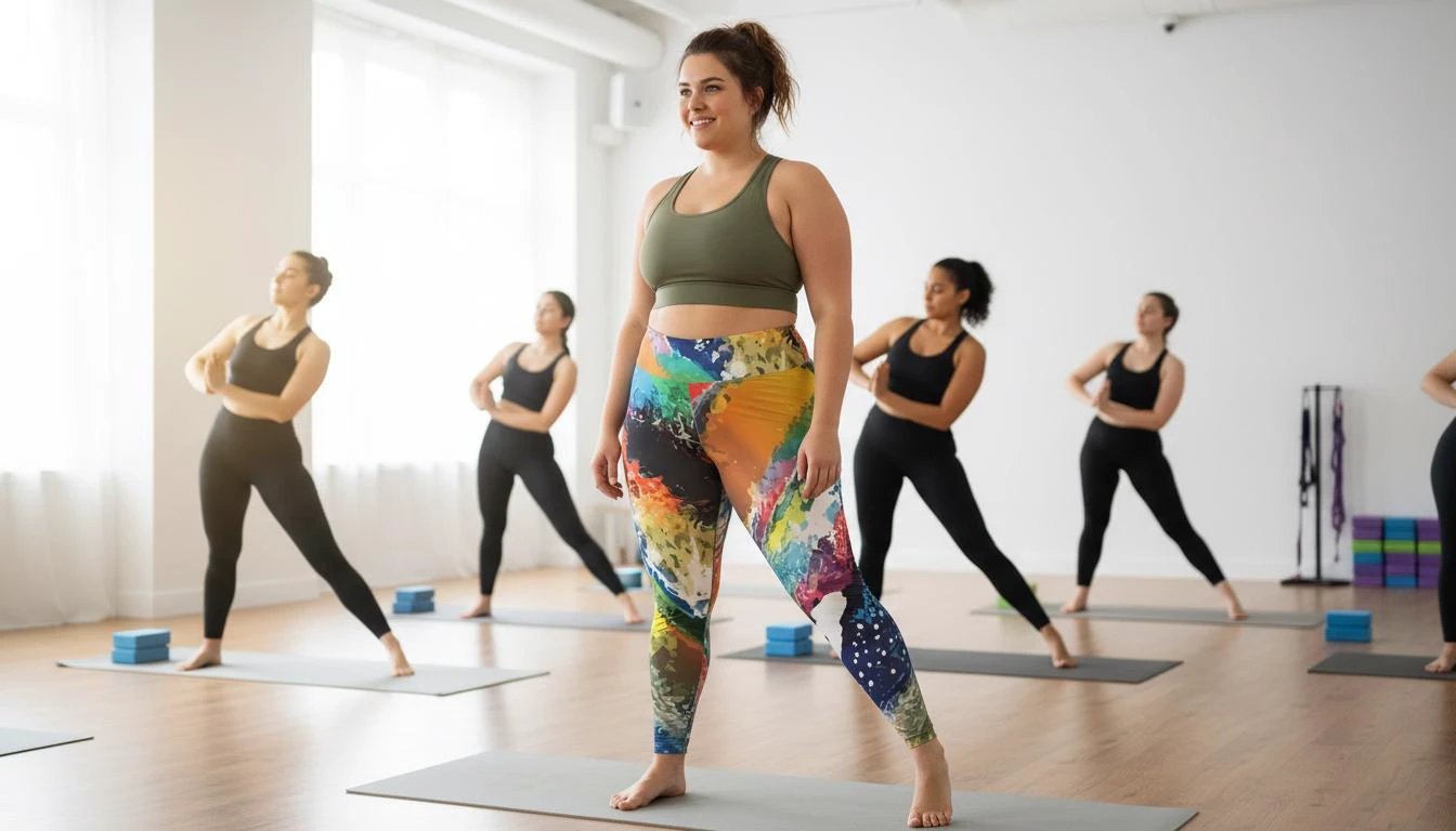 Maximalist Paint Splash Leggings for Plus Size Self-Expressers — Abstract Expressionist AOP Tights, Festival Yoga Wear, Inclusive Bold Activewear