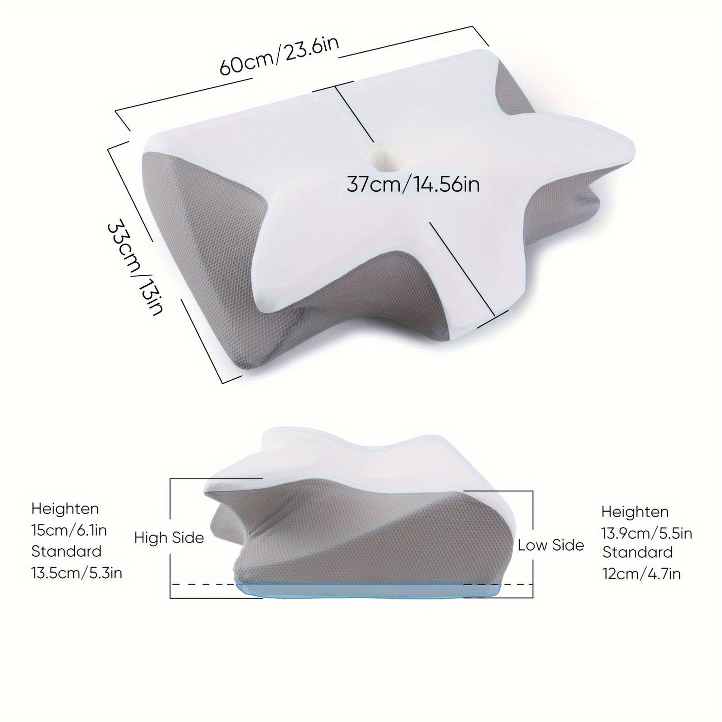 Extra-Large Orthopedic Pillow for Neck and Shoulder Pain TJR6T2B