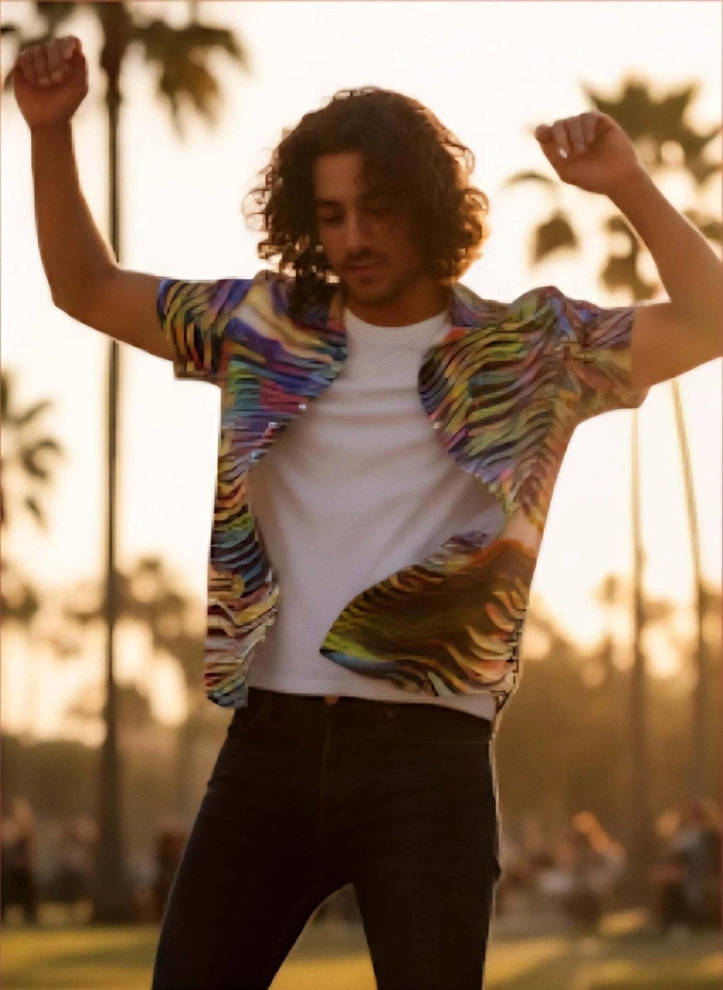 Ethereal Zebra Psychedelic Button-Up for Creative Professionals — Wave AOP Short Sleeve Maximalist Shirt, Festival Business Casual Crossover