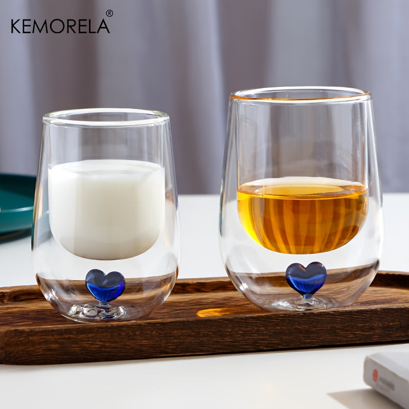 Love Heart DoubleLayer Glass Cup-4WZ1