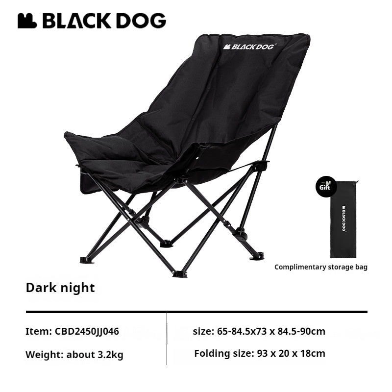 BLACKDOG Floating Moon Adjustable Recliner Folding Cotton Camping Lounge Moon Chair Carbon Steel Leisure Outdoor Fishing Picnic Thicken 600D Oxford Cloth