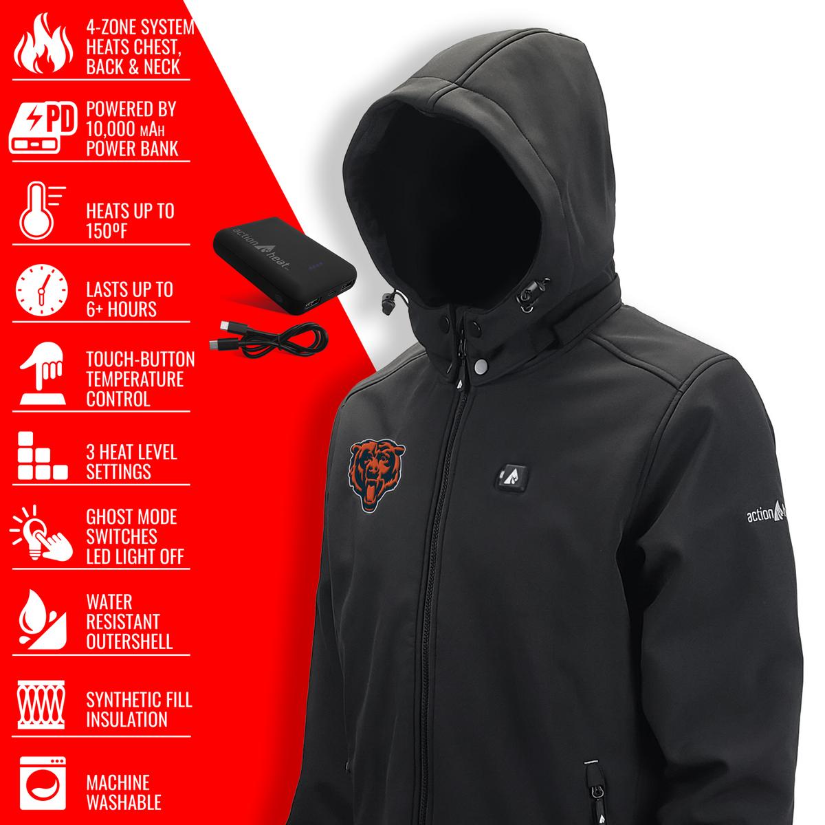 ActionHeat Chicago Bears 5V Men's Softshell Battery Heated Jacket