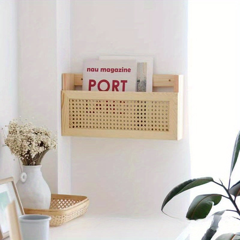 Rustic Wall-Mounted Pine Storage Shelf for The Living Room - XL2M