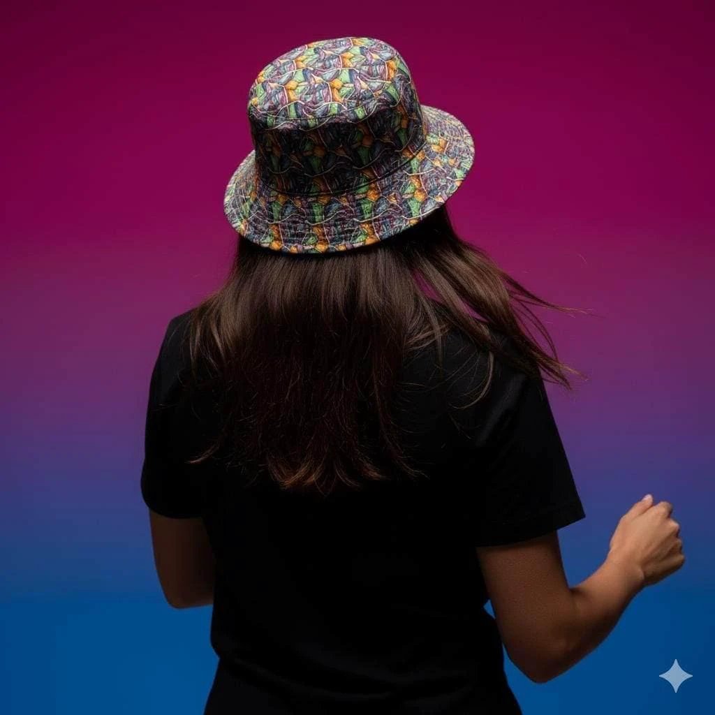 Swamp Tour AOP Bucket Hat | Organic Abstract Print Outdoor Sun Hat — Made in USA