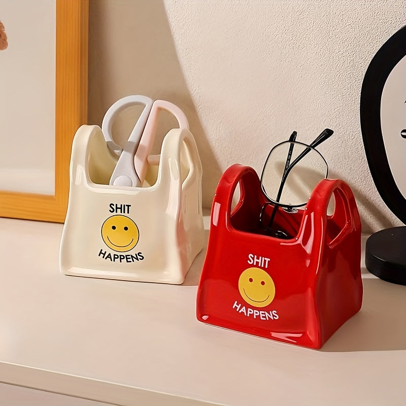 Ceramic Tote Bag Design Desk Organizer - M2DC