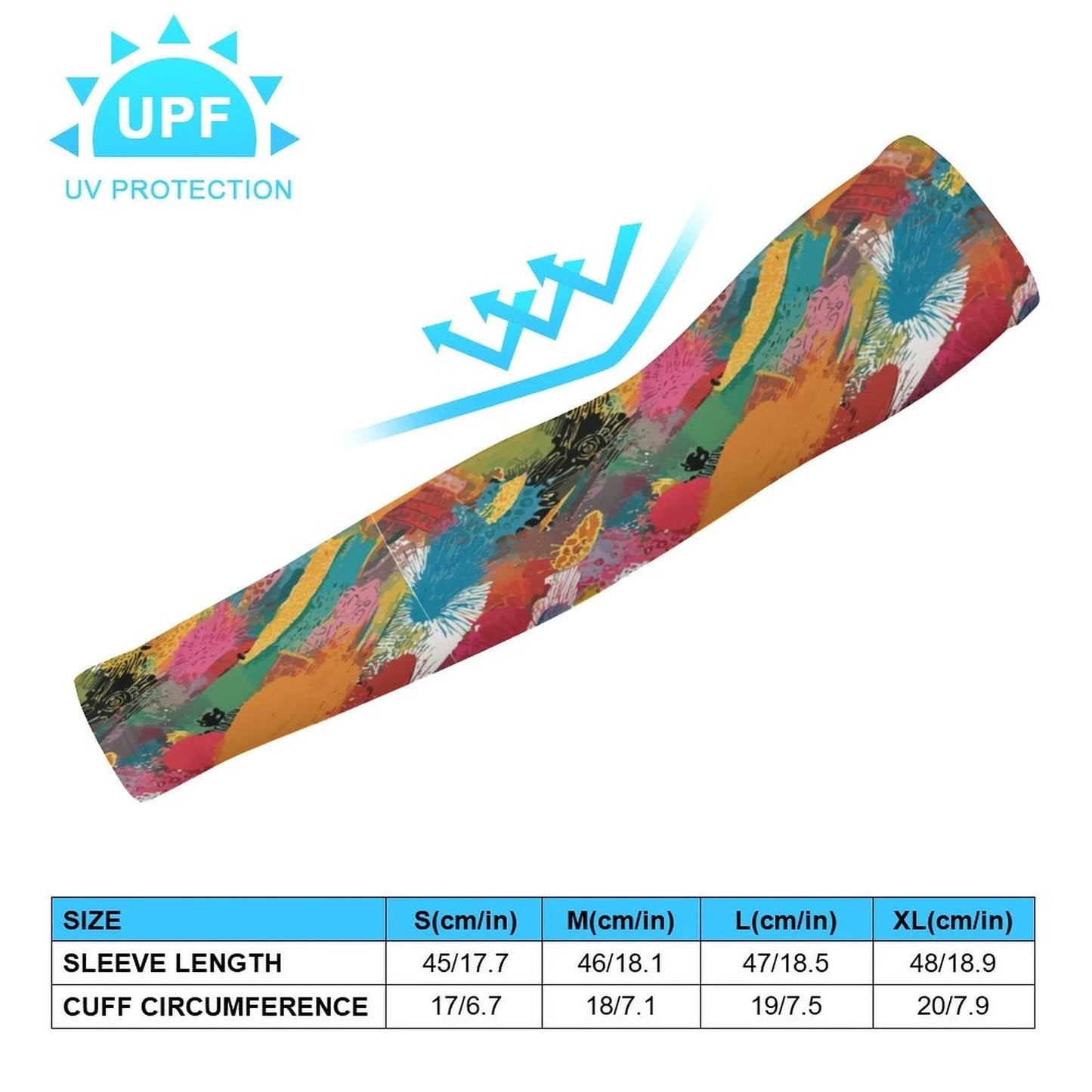 Paint Splatter UV Arm Sleeves | Ice Silk Cooling, Unisex S–XL