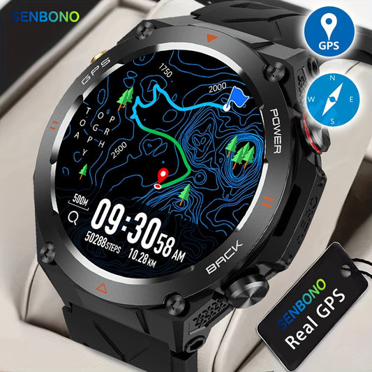 SENBONO Smart Watch with GPS, Sports Tracker, and Call Function TJR5M8G
