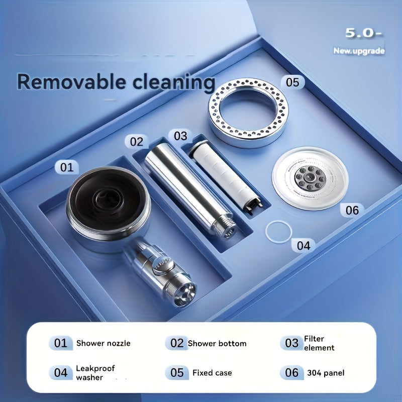 Luxurious Handheld Showerhead, 5 Adjustable Modes TJR9D3X