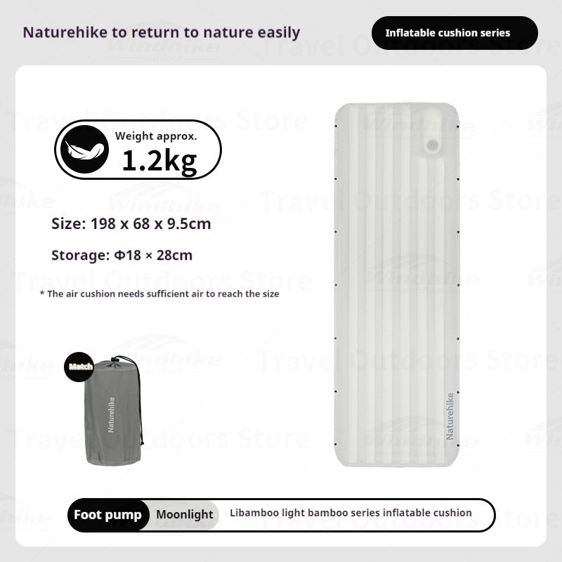 Naturehike Inflatable Cushion Series Inflatable Mat Splicing Sleeping Pad 2 Different Style Camping TPU Thickened 9.5cm Outdoor Bed Air Mattress