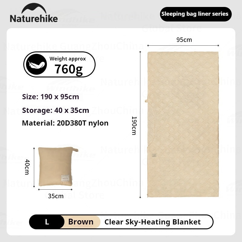 Naturehike Electric Heater Blanket Portable Ultralight Wearable Cloak Sleeping Bag Poncho Coat Winter Warm 20D 380T Nylon Fabric USB Electric Heating Quilt