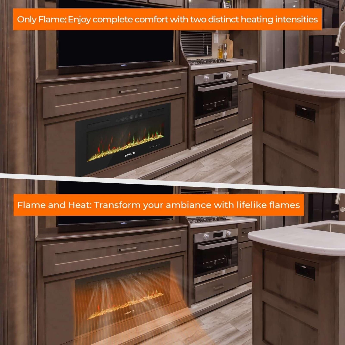 Fogatti 30 Inches RV Electric Fireplace for RV