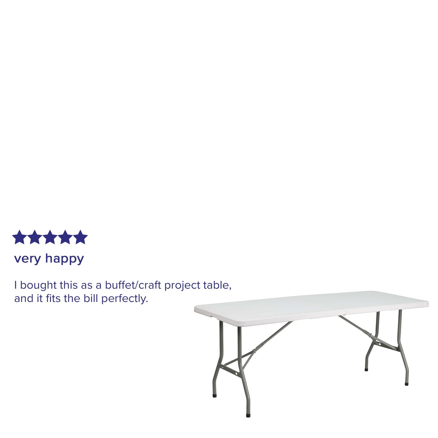 6-Foot Bi-Fold Plastic Folding Table