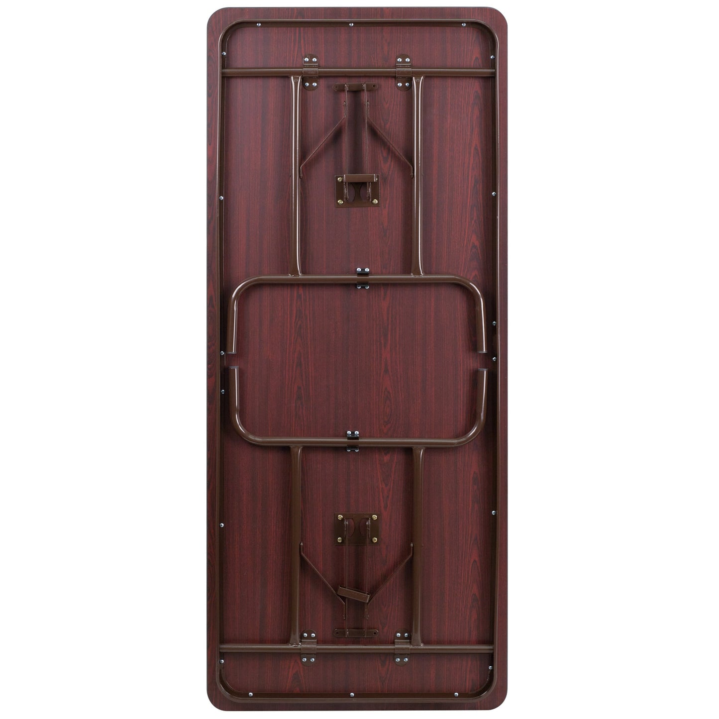 6-Foot High Pressure Mahogany Laminate Folding Banquet Table