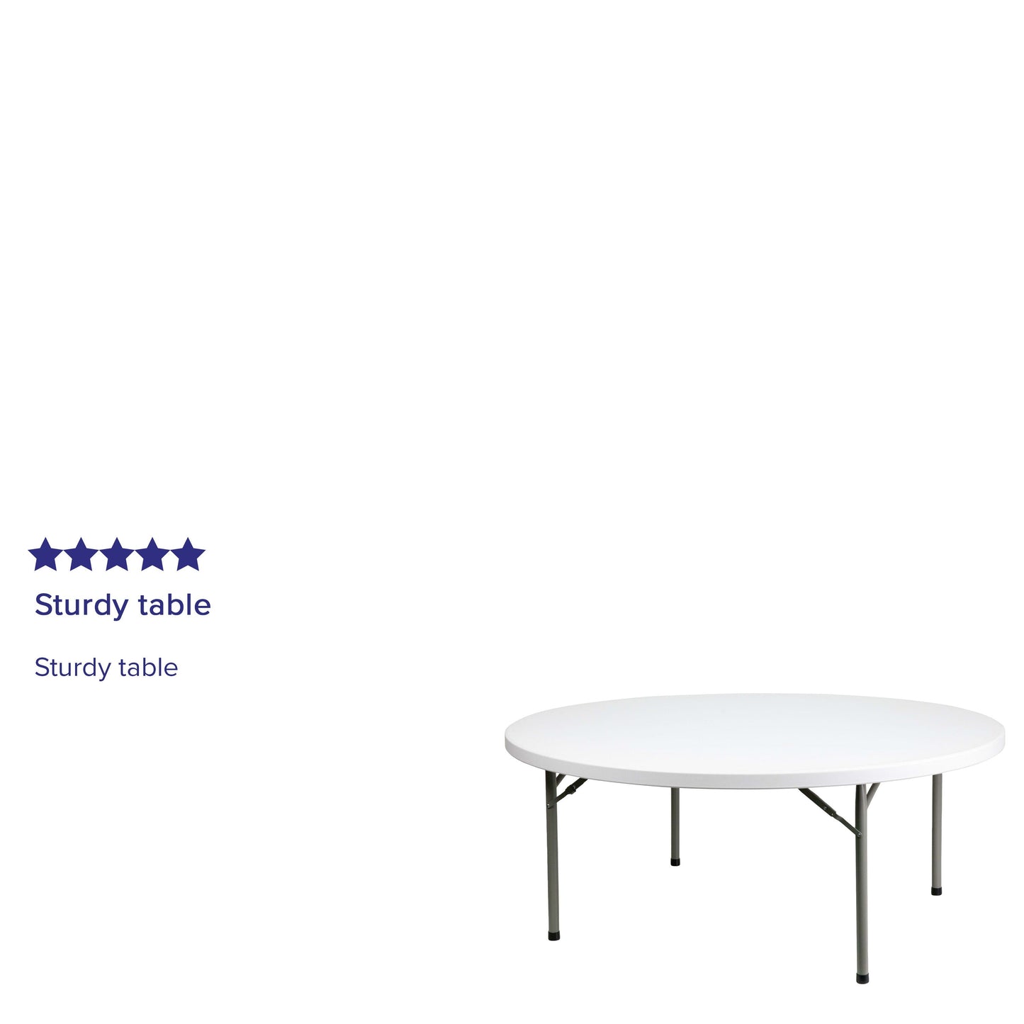6-Foot Round Plastic Folding Table