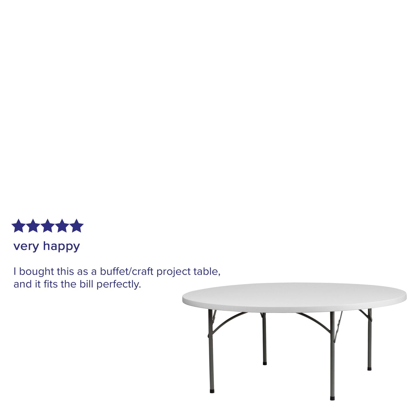 6-Foot Round Plastic Folding Table
