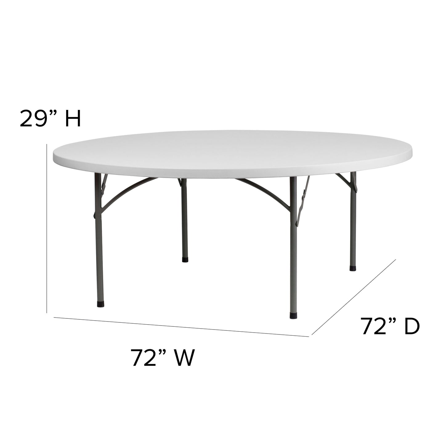 6-Foot Round Plastic Folding Table