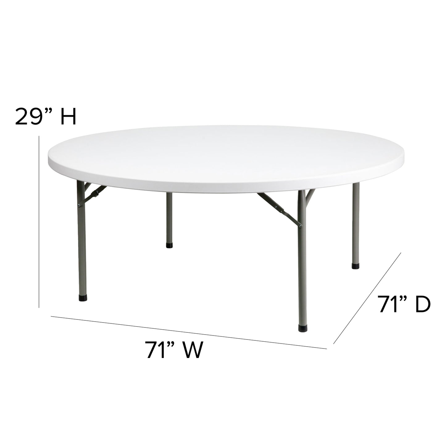 6-Foot Round Plastic Folding Table