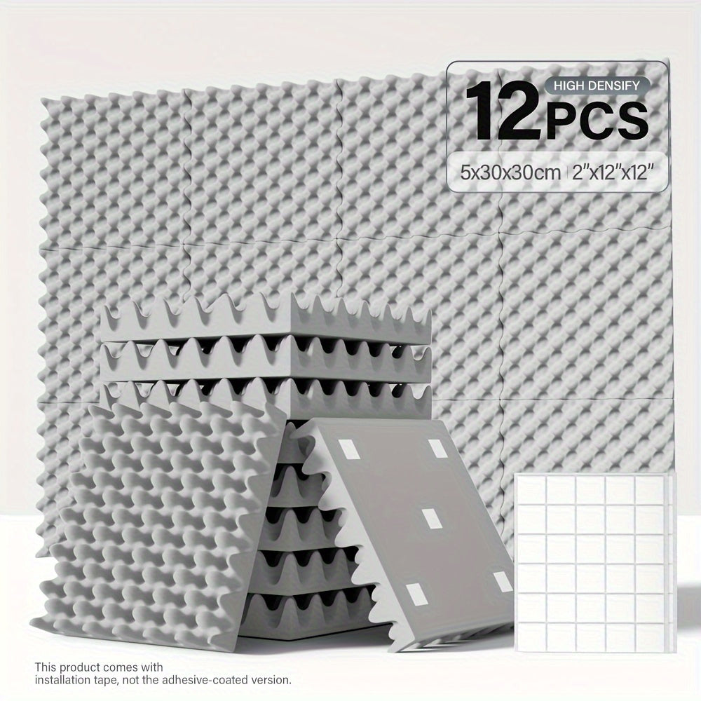 12-Pack Acoustic Foam Panels for Soundproofing - TJR3Y4K
