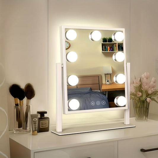 Hollywood Makeup Mirror with 3 Color Modes and 9 Adjustable LED Bulbs - XI2K