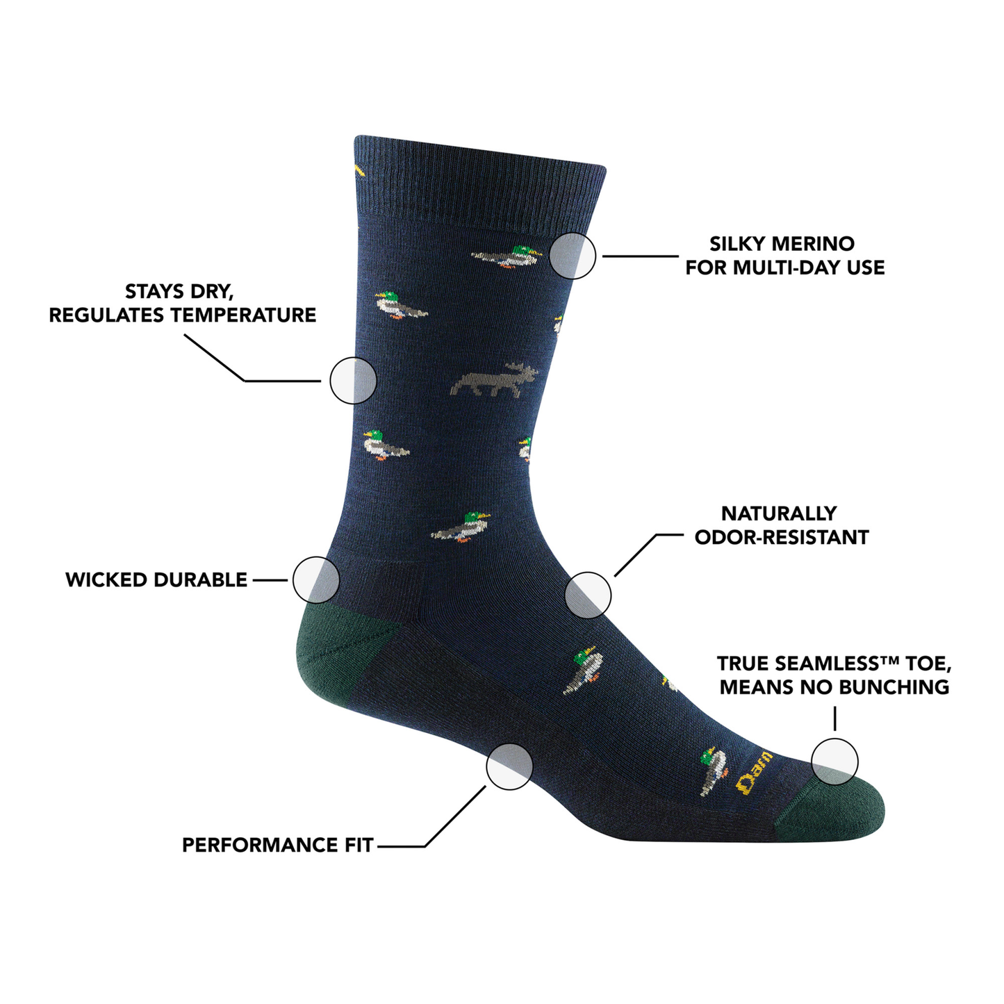 Men's Duck Duck Moose Crew Lightweight Lifestyle Sock