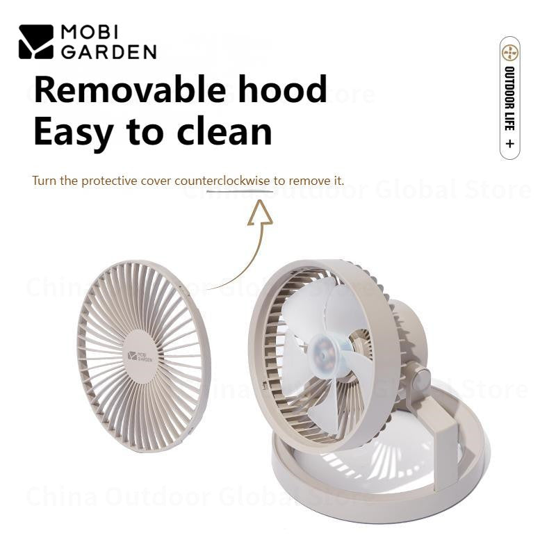 MOBI GARDEN Multifunctional Portable Fan Camping Electric Fan 15-60H Outdoor Travel Picnic 3-speed Adjustable Strong Wind 8000MAH