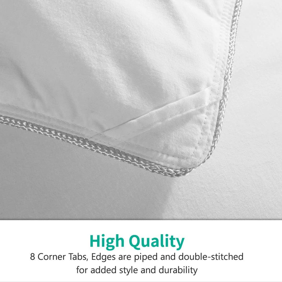 APSMILE Queen Down Feather Comforter, Ultra-Soft All Season Duvet Insert, Hotel Style with 8 Ties