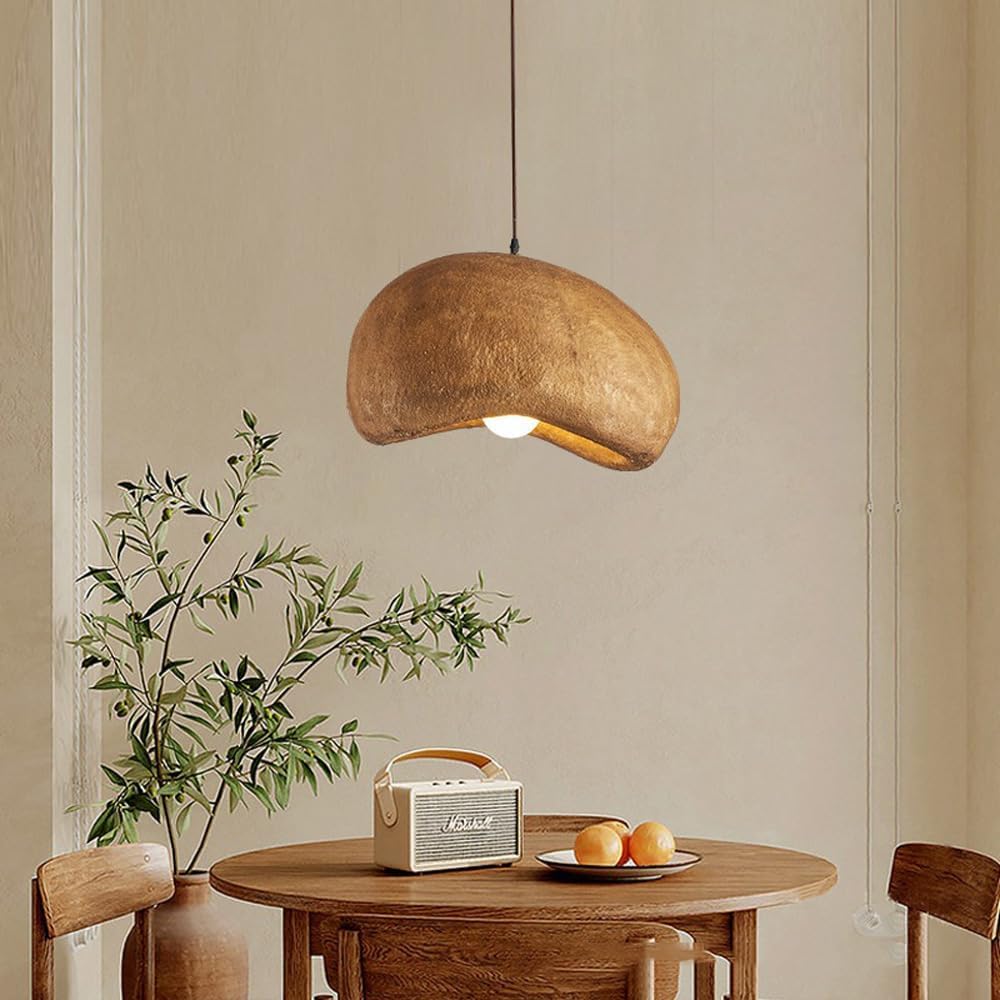 Coffee Cloud Textured Resin Pendant Light with Adjustable Cord