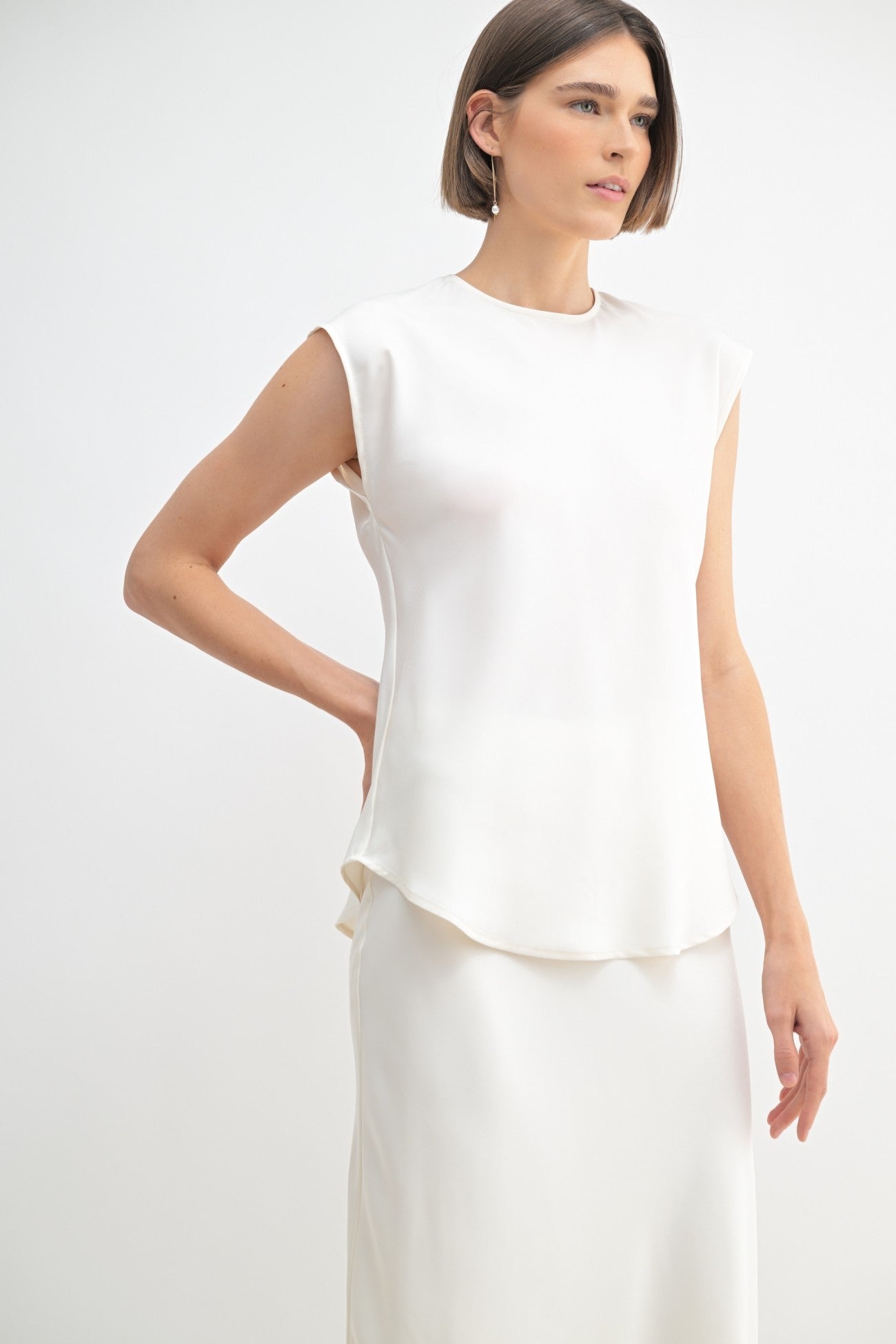 Leilani Satin Drop Shoulder Top