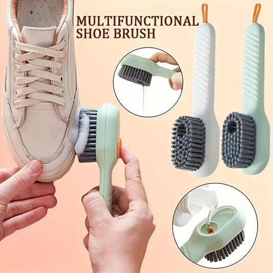 Multi-Functional Liquid Dispenser Shoe Brush with Soft Bristles - IUV9