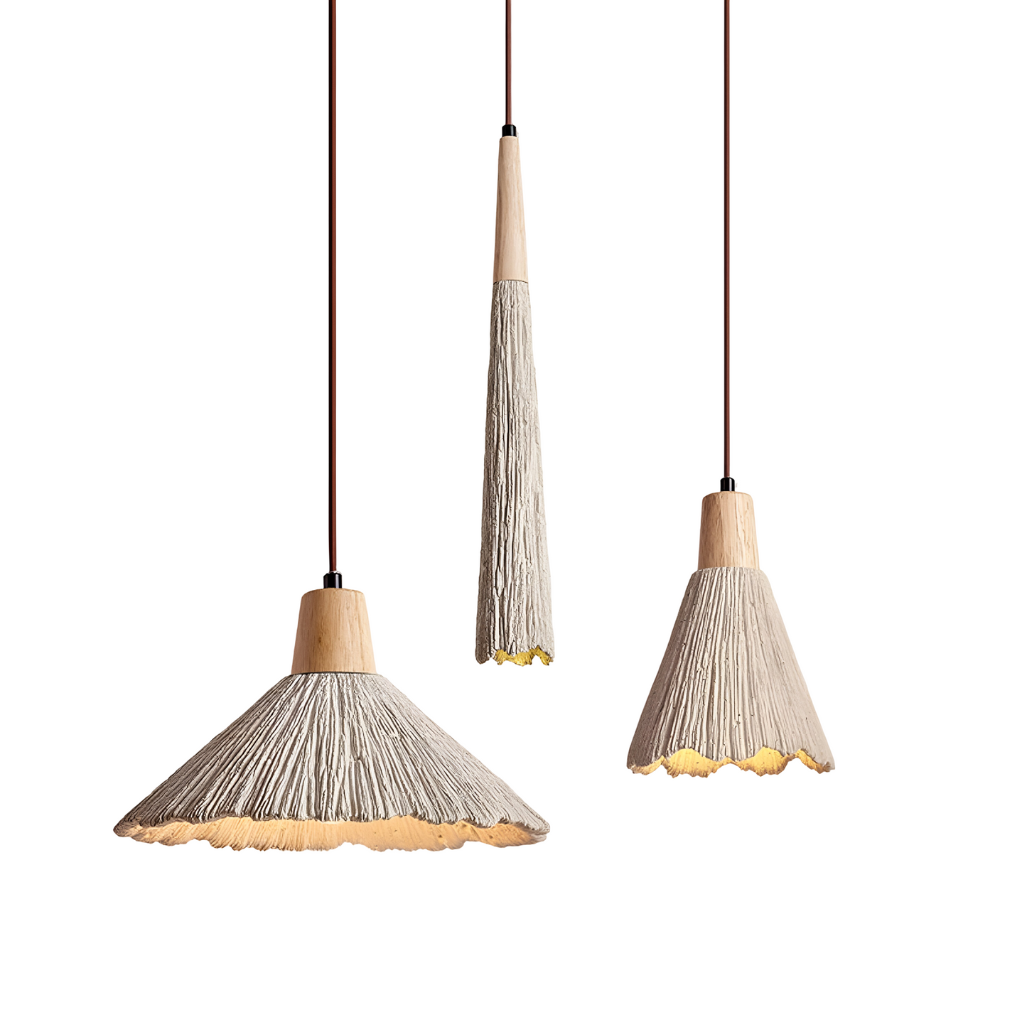 Cream Wabi-Sabi Cement Pendant Light With E27 LED Light