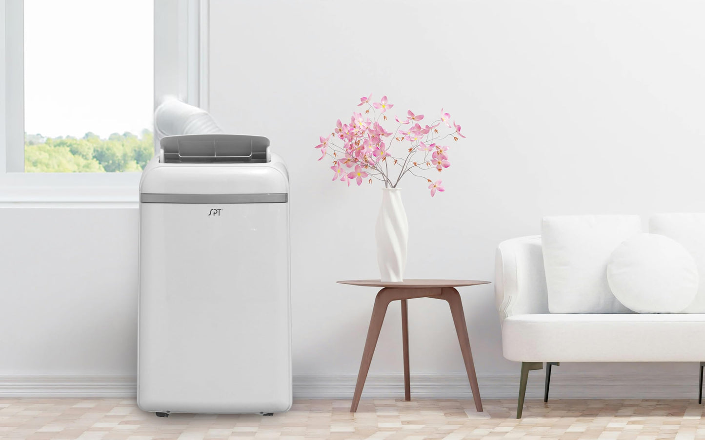 SPT 13,500 BTU portable AC, cooling/dehumidifier/fan, remote control, for 300–350 sq.ft rooms