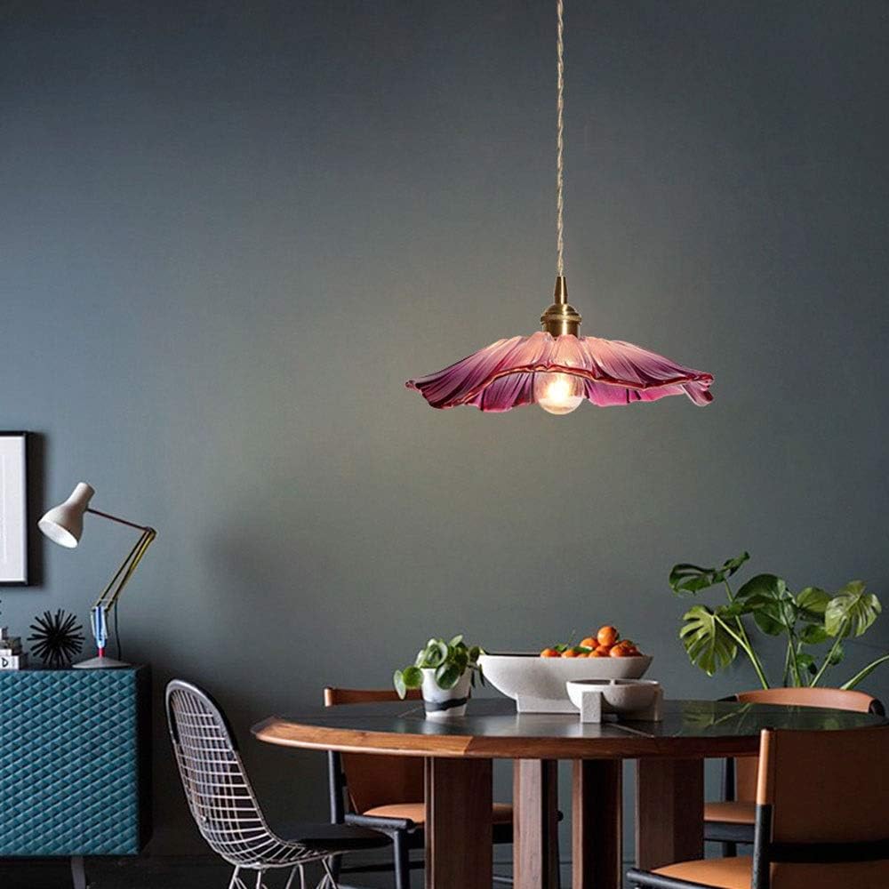 Retro Glass Pendant Light with Fluted Shade