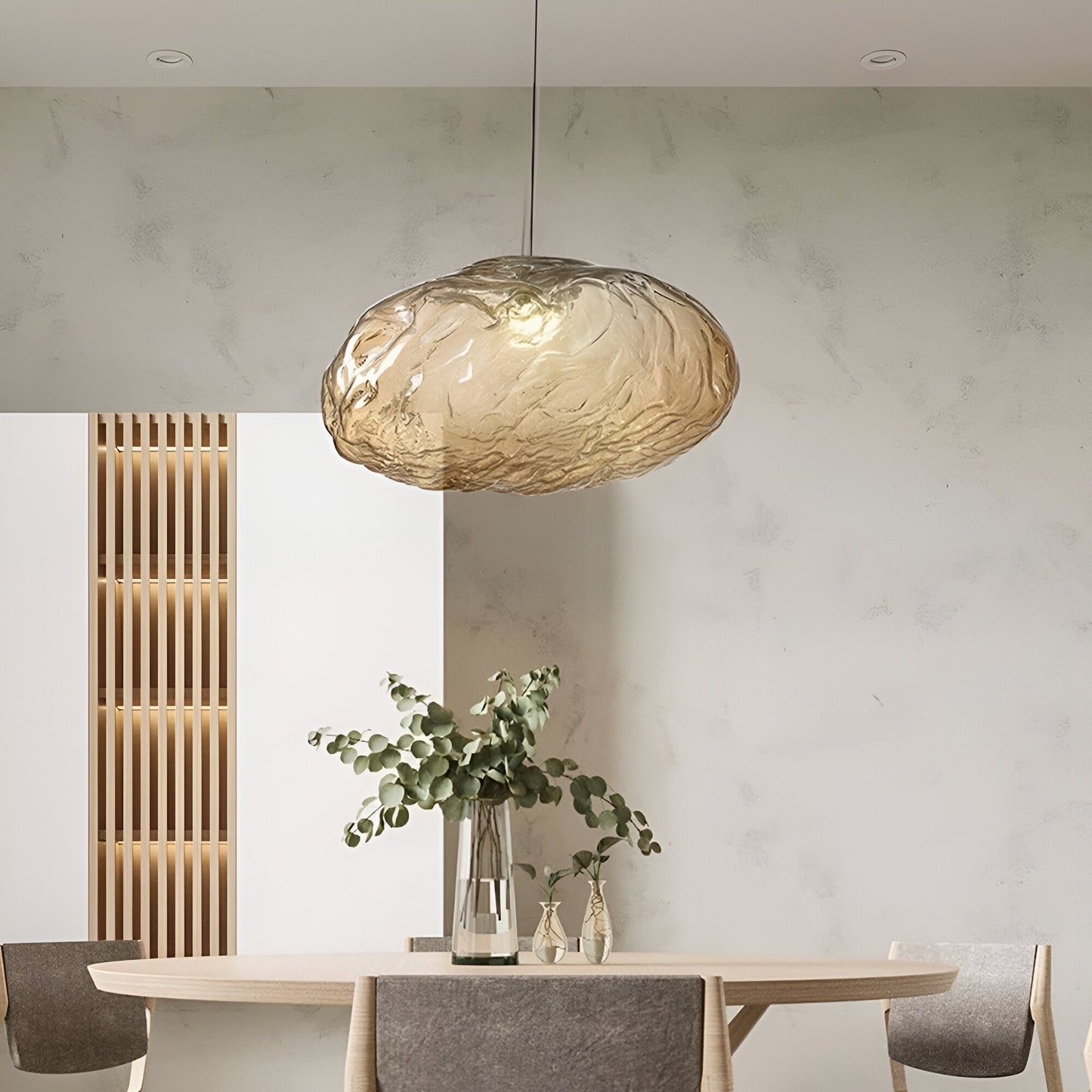 Minimalist Cloud Glass Pendant Light LED Light With Adjustable Cable